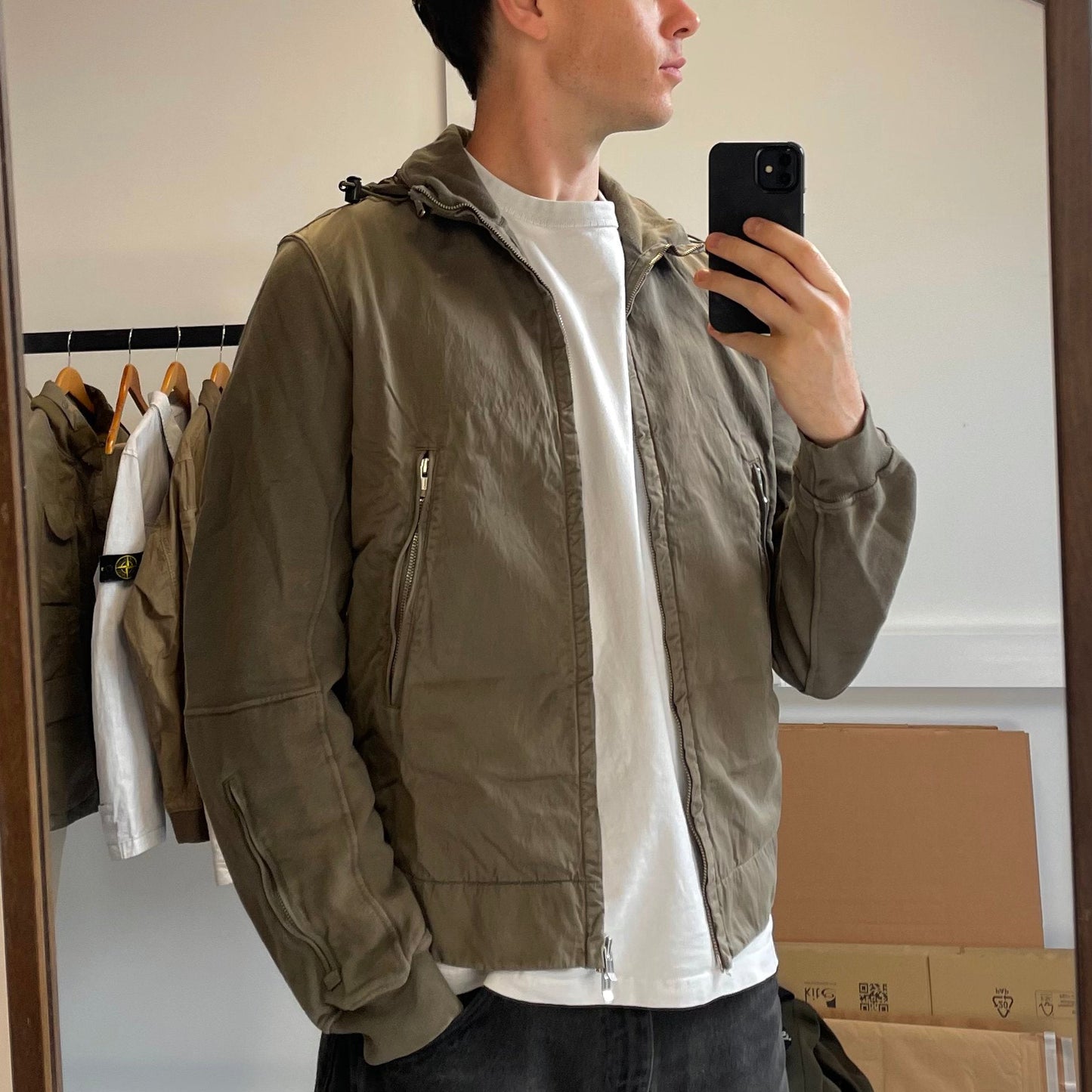 C.P. Company Brown Cotton Jacket w/ Concealed Hood SS07 | XX-Large, Brown
