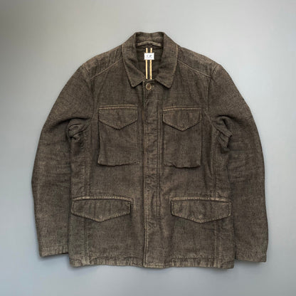 C.P. Company Brown AW07 Lino Flax Linen Field Jacket Blazer | Large, Brown