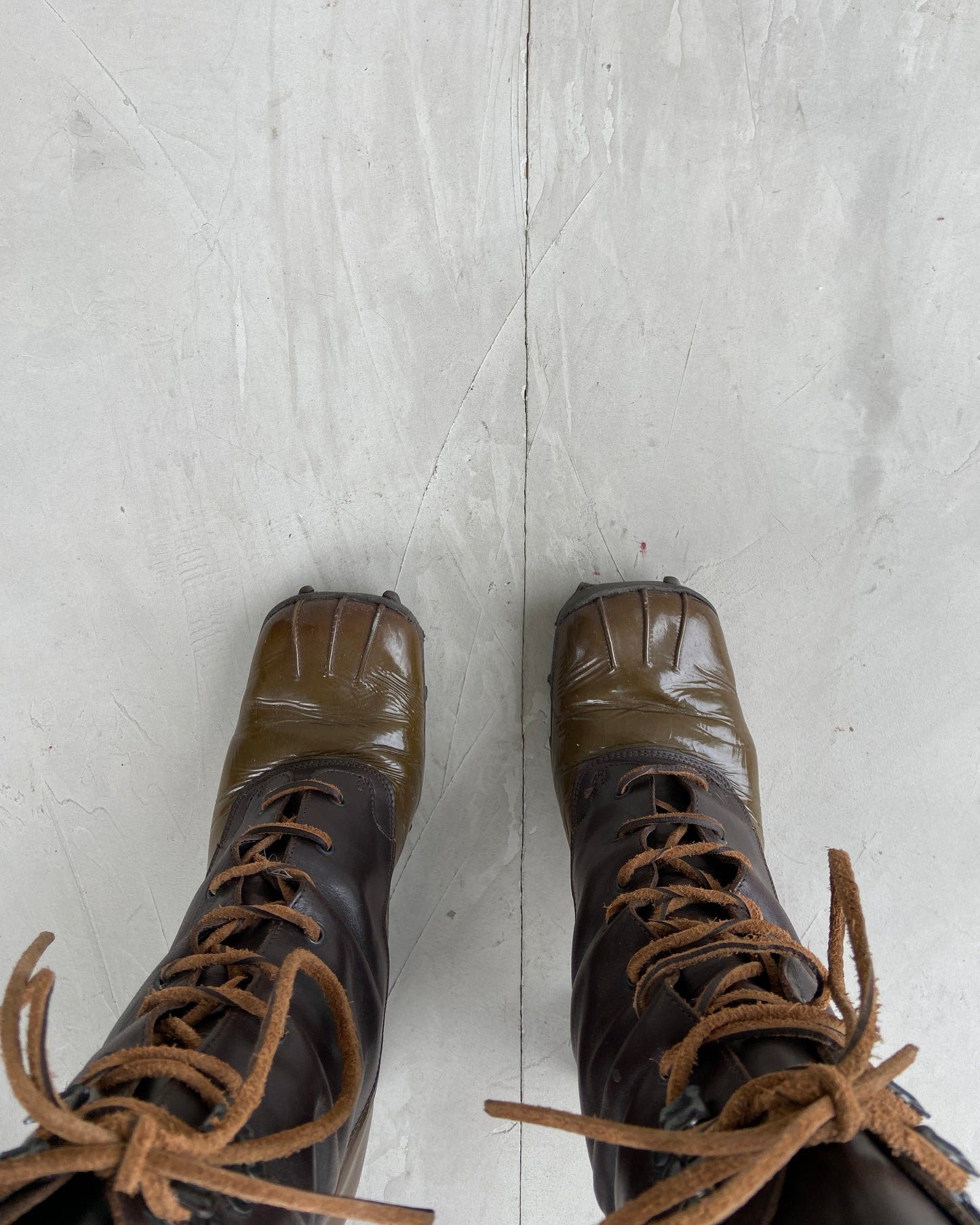 MIU MIU SS99 BUBBLE SOLE PATENT LEATHER LACE UP BOOTS - EU 39 / UK 6 | UK 6, Brown