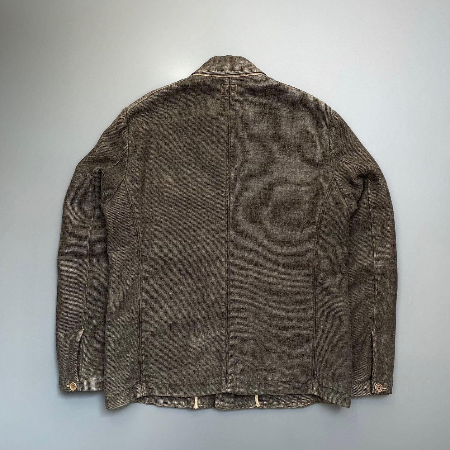 C.P. Company Brown AW07 Lino Flax Linen Field Jacket Blazer | Large, Brown