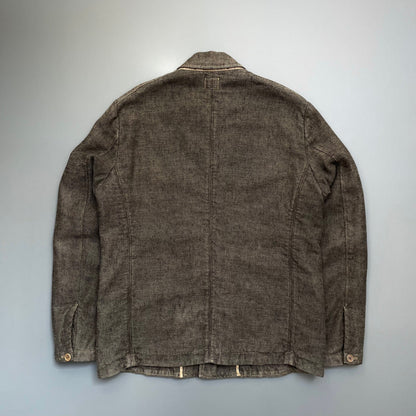 C.P. Company Brown AW07 Lino Flax Linen Field Jacket Blazer | Large, Brown