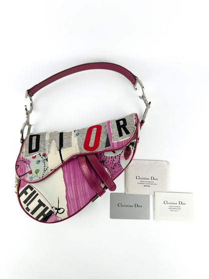 RARE Archive Christian Dior ‘Dior Filth’ Saddle Bag (2003) | O/S, Pink