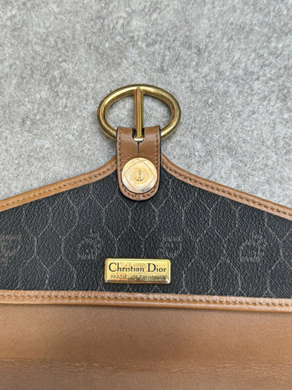 Vintage Christian Dior Honeycomb Logo Canvas Crossbody