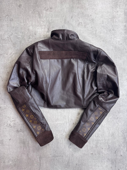 VT Rework: Louis Vuitton Monogram Brown Cropped Leather Jacket