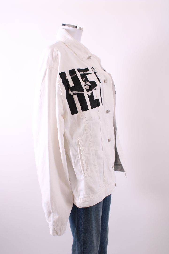 Katherine Hamnet London Help Denim Jacket White/Black S | Default Title, Black