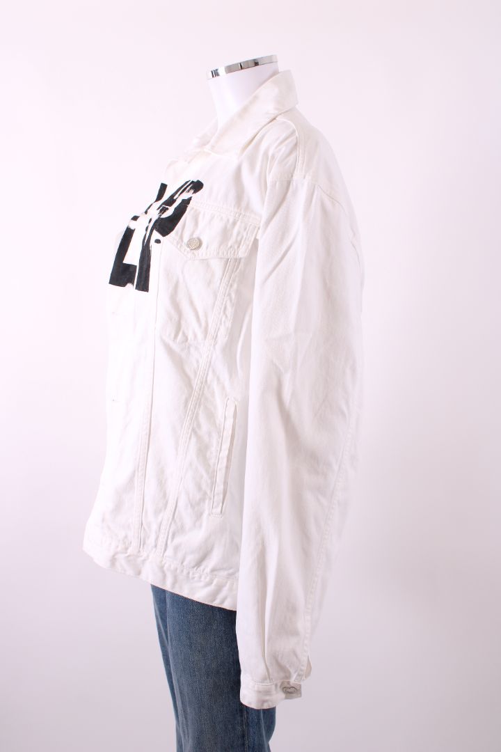 Katherine Hamnet London Help Denim Jacket White/Black S | Default Title, Black