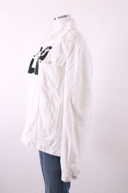 Katherine Hamnet London Help Denim Jacket White/Black S | Default Title, Black