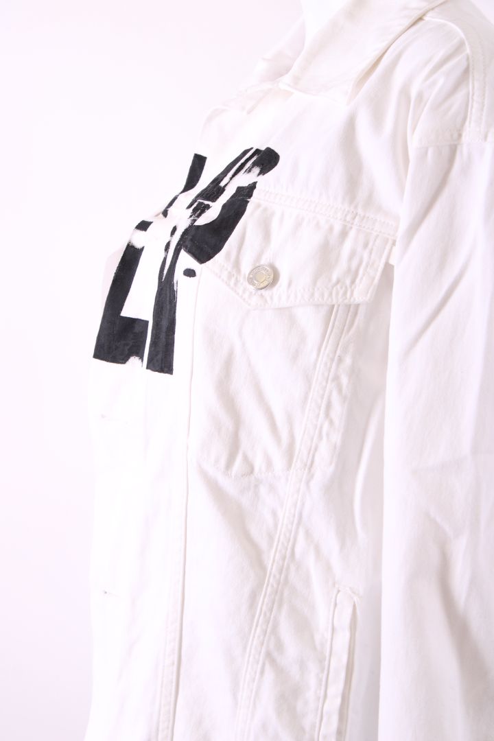 Katherine Hamnet London Help Denim Jacket White/Black S | Default Title, Black