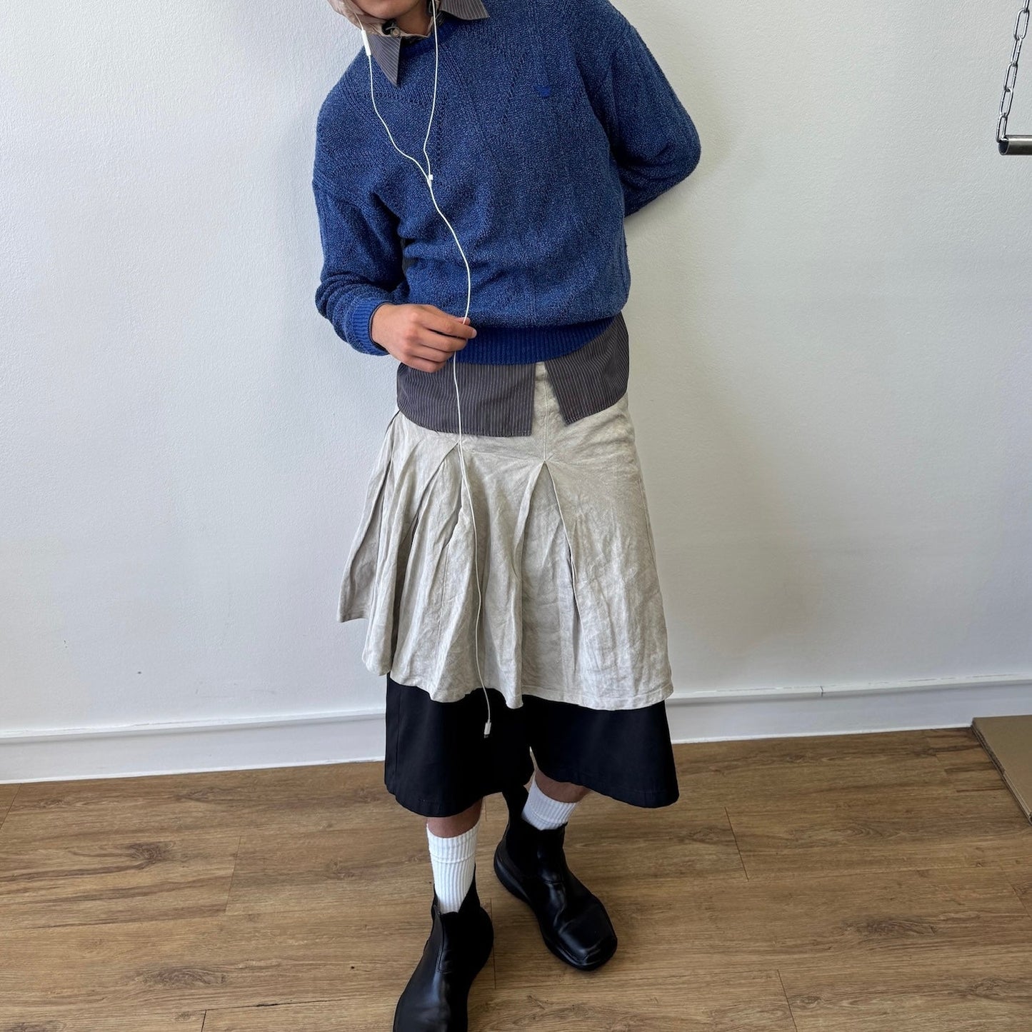 C.P. Company Donna SS05 Grey Linen Skirt | Medium, Grey