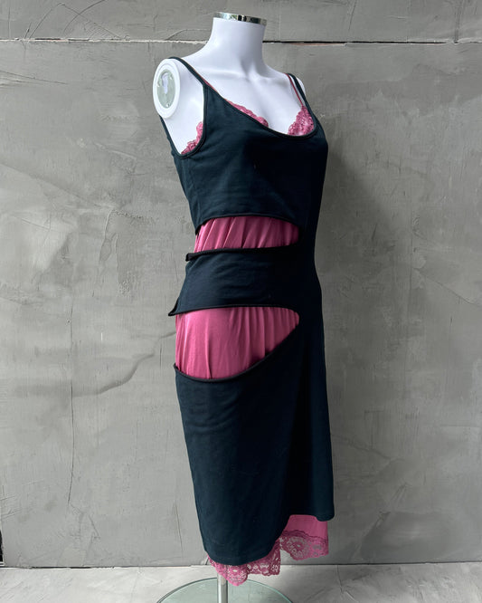 JPG Jean’s Collection 005 Cut Out Dress with Lace Slip Dress - M