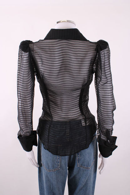 Stella McCartney L/S Sheer Blouse Black 8 | Default Title, Black