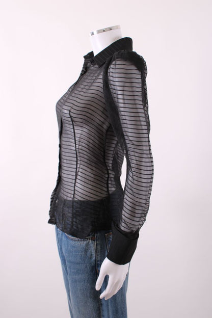 Stella McCartney L/S Sheer Blouse Black 8 | Default Title, Black