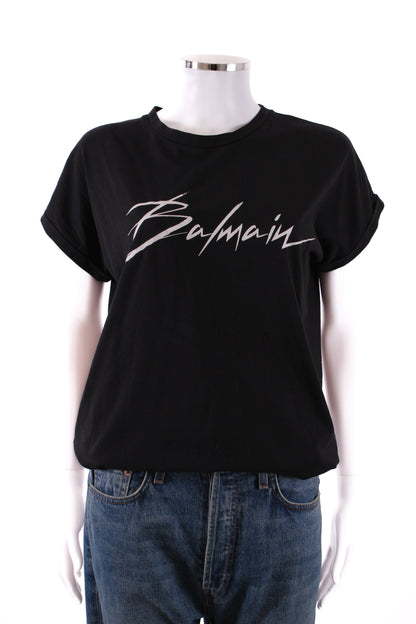 Balmain T-shirt logo Black /white writing M | Default Title, Black