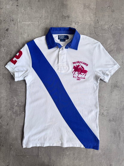 00s Polo Ralph Lauren Two Tone Asymmetrical Polo Shirt