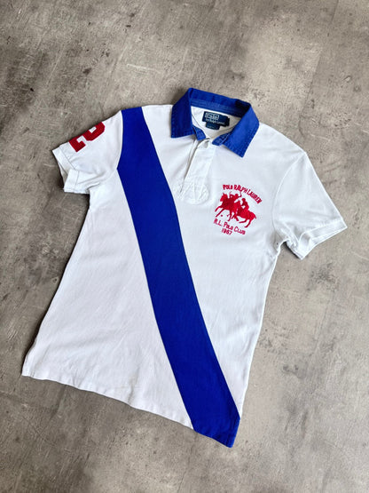 00s Polo Ralph Lauren Two Tone Asymmetrical Polo Shirt