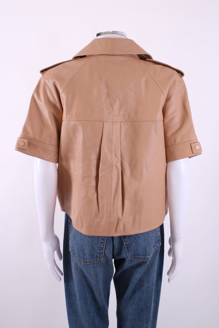 Max & Moi Cropped Biker Jacket Nude 8 | Default Title, Nude