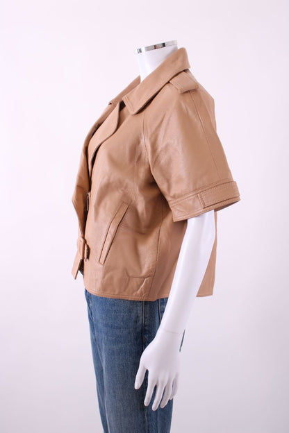 Max & Moi Cropped Biker Jacket Nude 8 | Default Title, Nude
