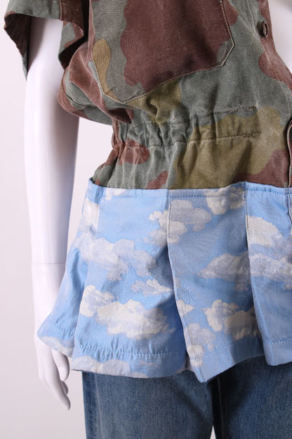 Reimagined by Pinko Peplum Shirt Camo/ Sky Print L | Default Title, Camo