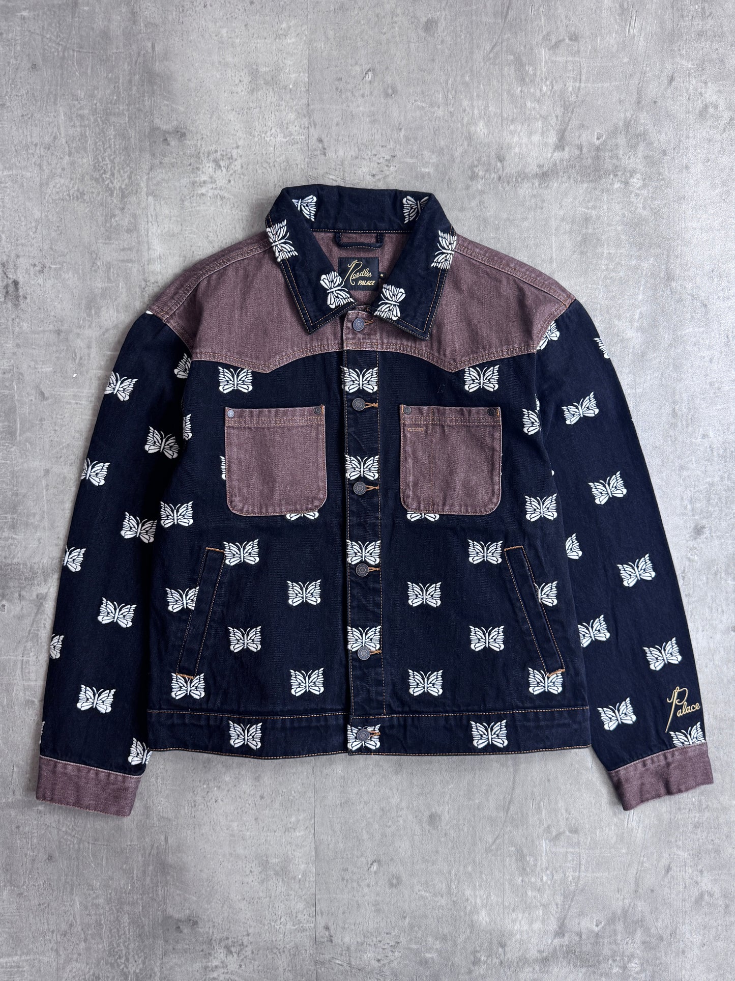Palace x Needles Butterfly Embroidered Denim Jacket
