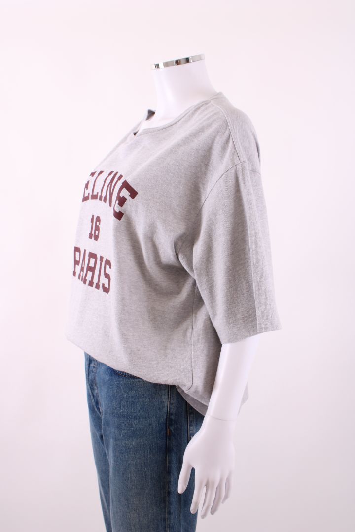 Celine Logo T-shirt Grey/ Burgundy L | Default Title, Burgundy