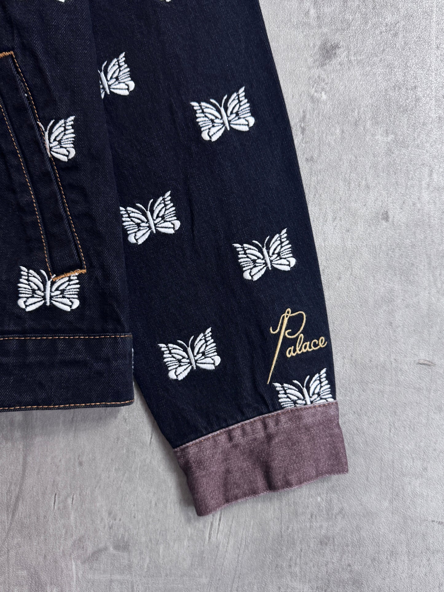 Palace x Needles Butterfly Embroidered Denim Jacket