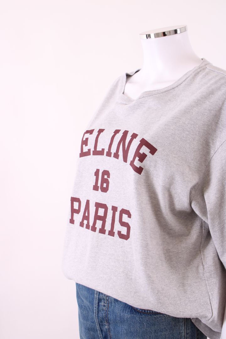 Celine Logo T-shirt Grey/ Burgundy L | Default Title, Burgundy
