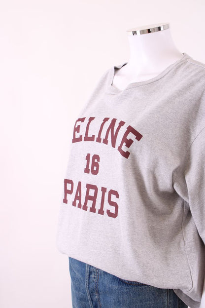 Celine Logo T-shirt Grey/ Burgundy L | Default Title, Burgundy