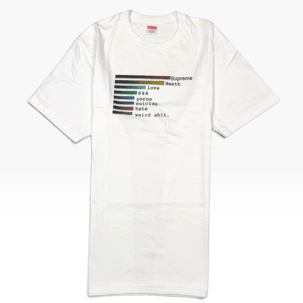 SUPREME CHART T-SHIRT WHITE L | Large, White