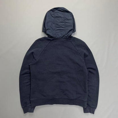 Prada Sport Navy Nylon Zip-Through Black Tab Hoodie | Small, Black