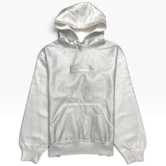 SUPREME MM6 MAISON MARGIELA FOIL BOX LOGO HOODED SWEATSHIRT OFF-WHITE M | Medium, White