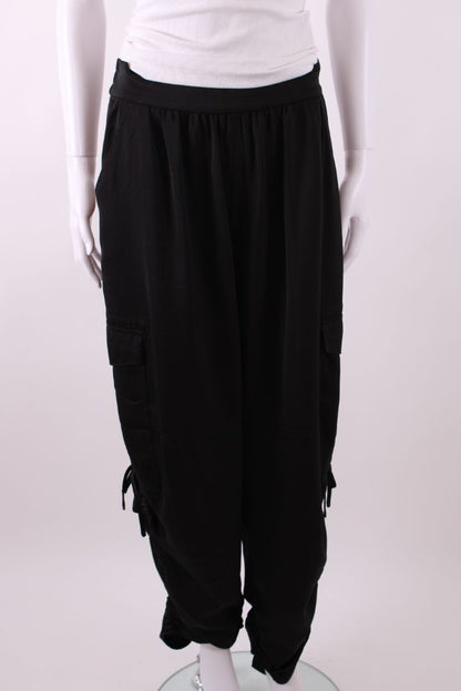 All Saints Kaye Relaxed Fit Satin Trousers Black M | Default Title, Black