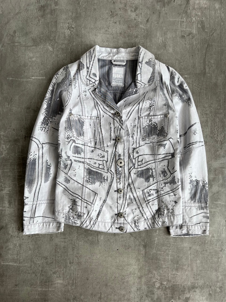 Marithé + François Girbaud Distress Effect Denim Jacket