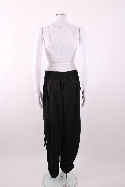 All Saints Kaye Relaxed Fit Satin Trousers Black M | Default Title, Black