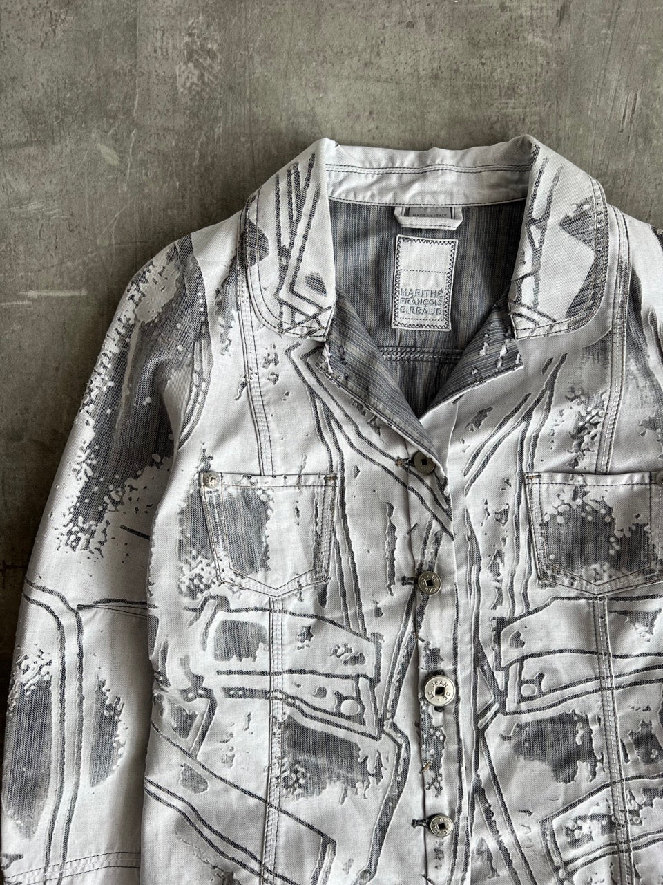 Marithé + François Girbaud Distress Effect Denim Jacket