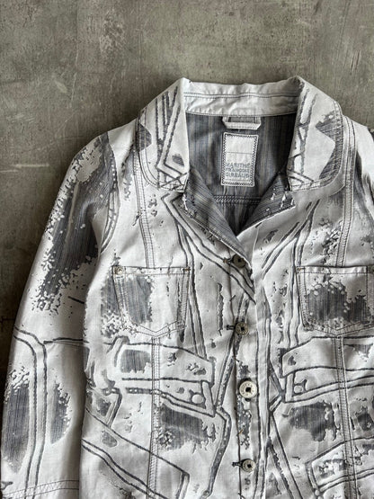 Marithé + François Girbaud Distress Effect Denim Jacket