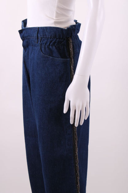 Reimagined by Pinko Diamante Tassle Jeans Indigo Denim S | Default Title, Pink