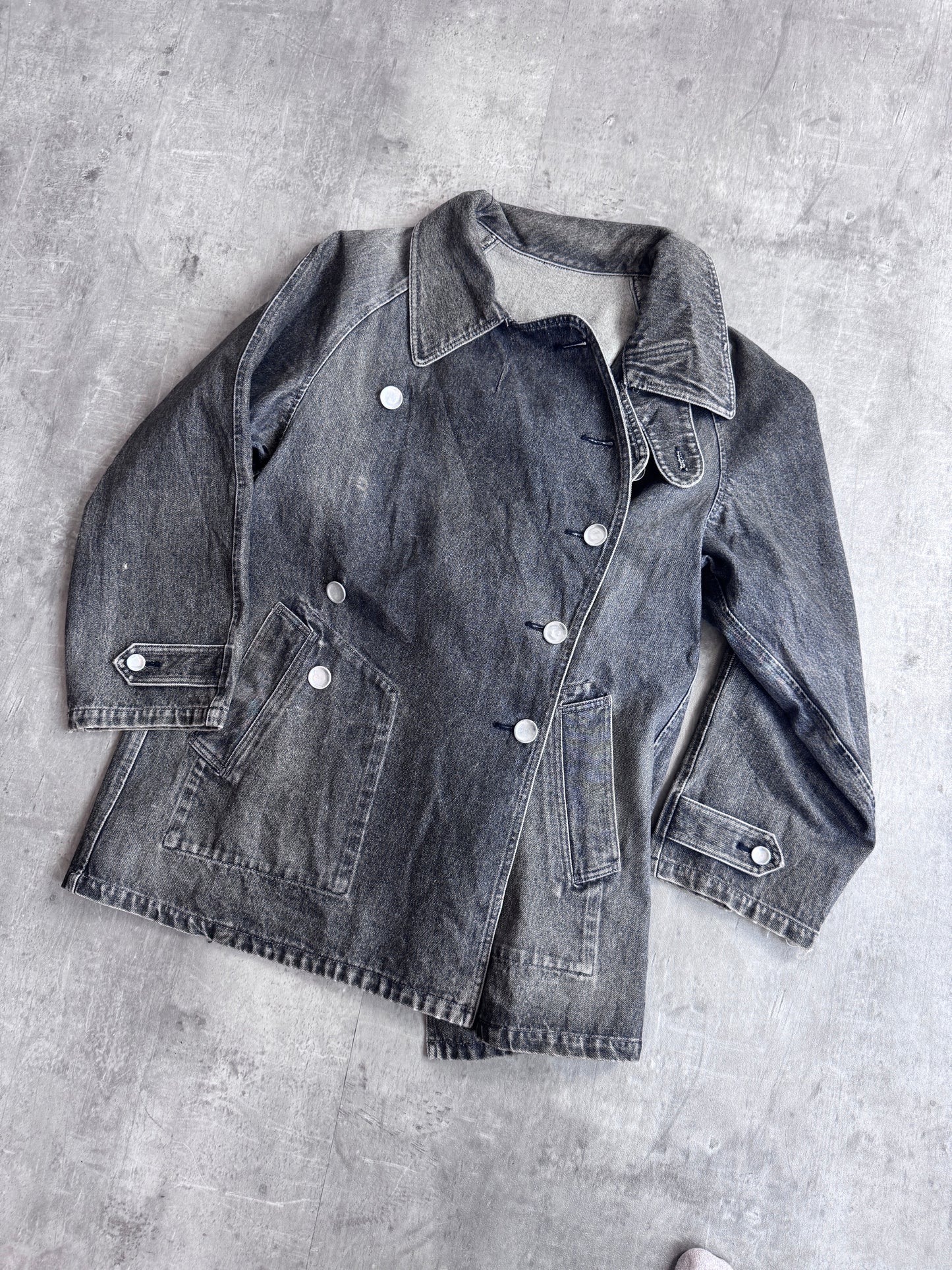 Issey Miyake I.S. Double Breasted Denim Coat