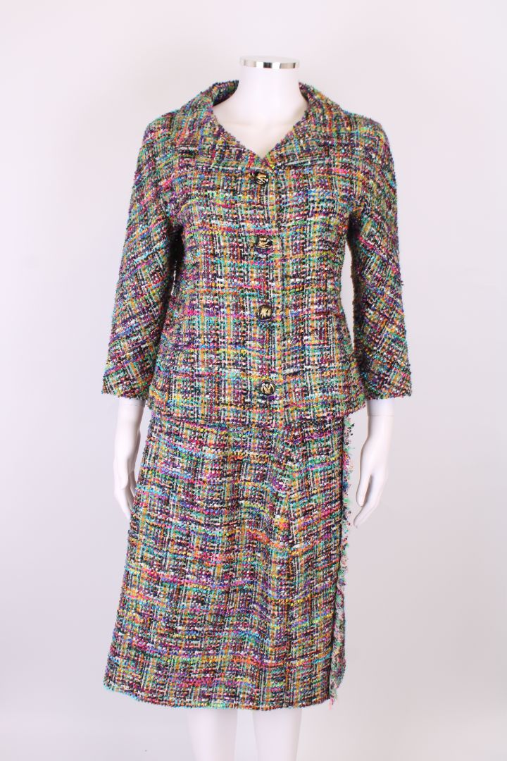 Etro Boucle Skirt Suit Multi Coloured 14 | Large, Red