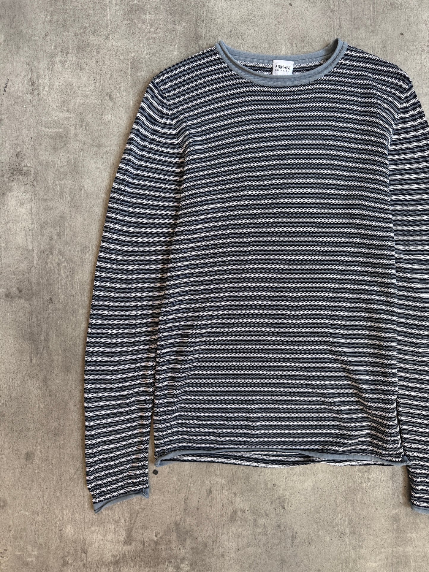 2000's Armani Collezione Intarsia Knit Fisherman Sweater
