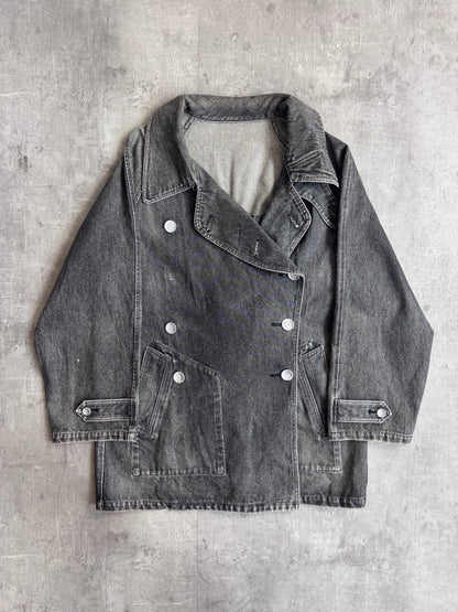 Issey Miyake I.S. Double Breasted Denim Coat