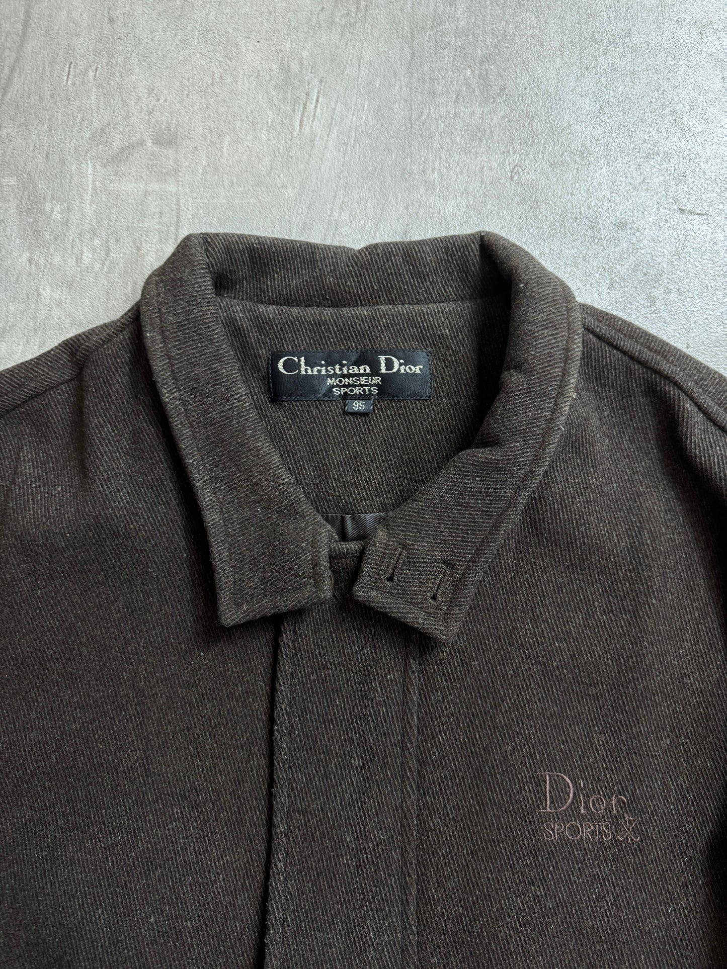 Christian Dior Brown Wool Embroidered Harington Jacket