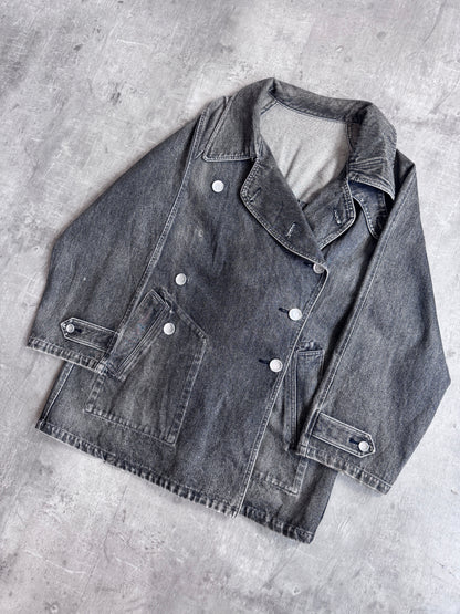 Issey Miyake I.S. Double Breasted Denim Coat