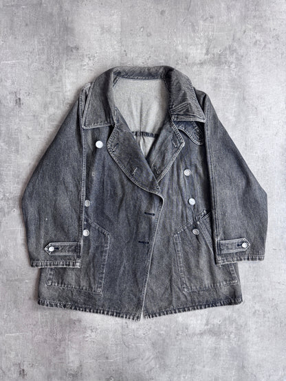 Issey Miyake I.S. Double Breasted Denim Coat