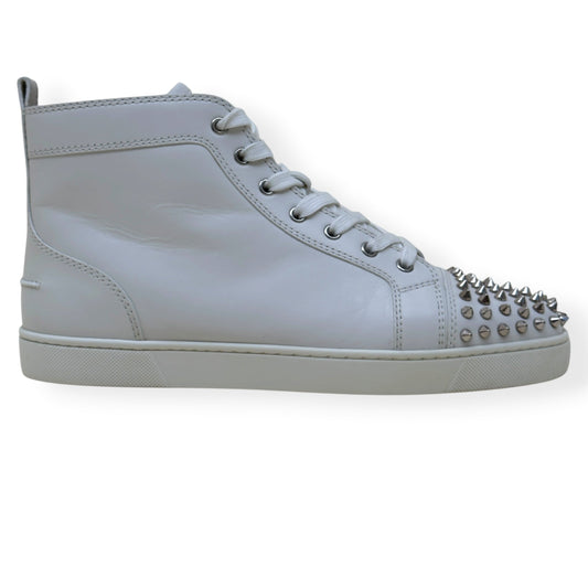 CHRISTIAN LOUBOUTIN LOUIS SPIKES HIGH-TOP LEATHER SNEAKER WHITE 43 / UK9 | UK 9, White