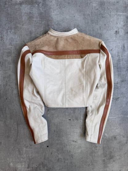 VT Rework: Marlboro Suede Leather Cropper Racer Jacket