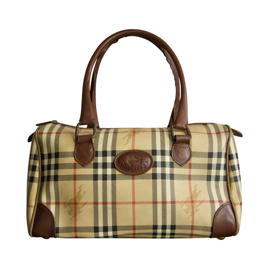 Burberry Nova Check Leather Mid Bag