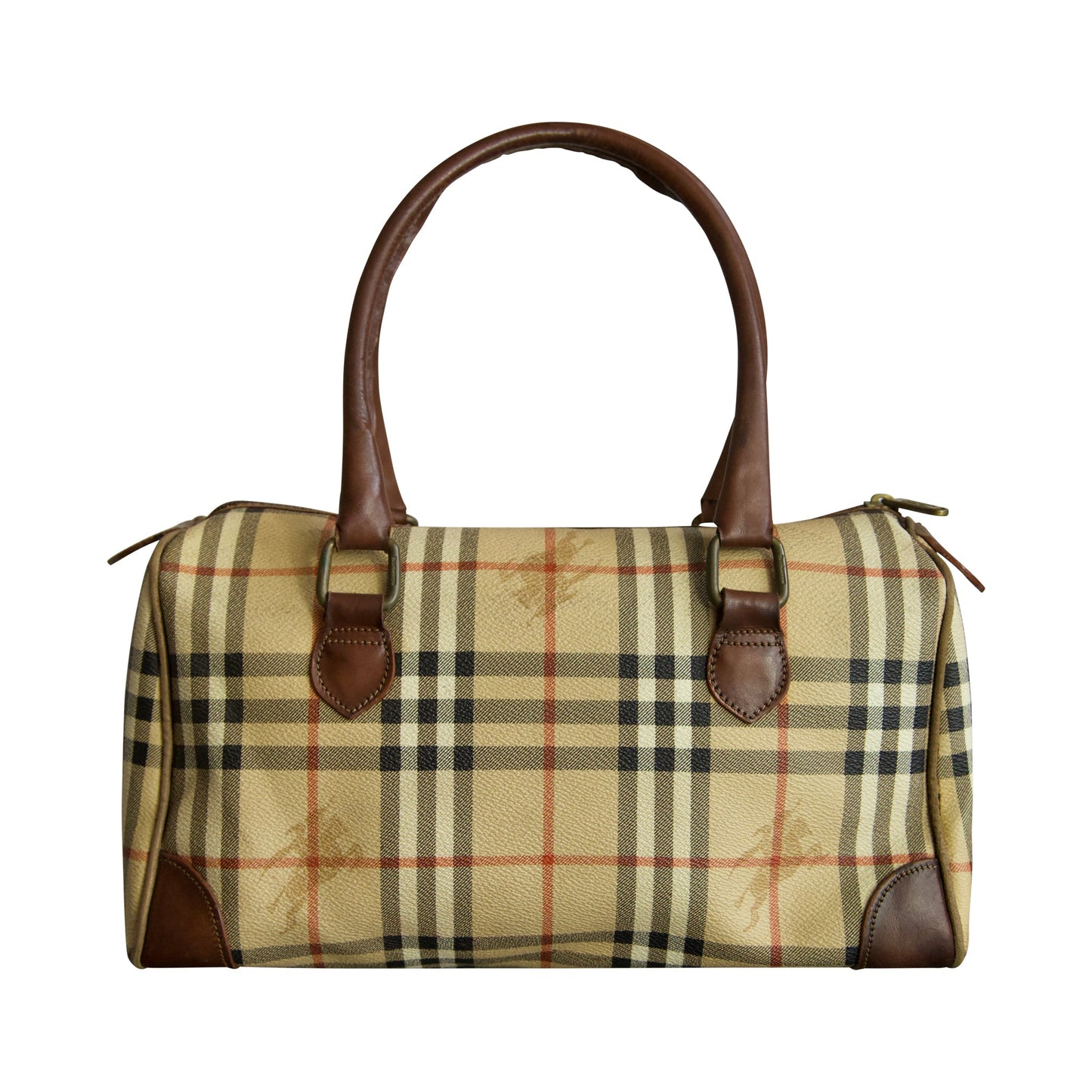 Burberry Nova Check Leather Mid Bag