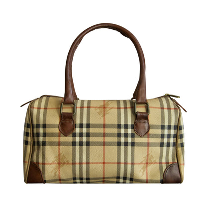 Burberry Nova Check Leather Mid Bag