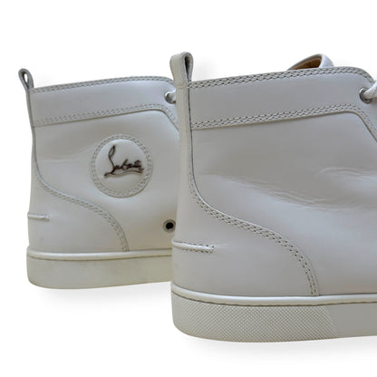 CHRISTIAN LOUBOUTIN LOUIS SPIKES HIGH-TOP LEATHER SNEAKER WHITE 43 / UK9 | UK 9, White