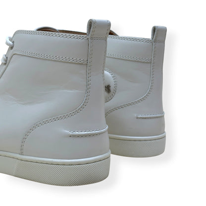 CHRISTIAN LOUBOUTIN LOUIS SPIKES HIGH-TOP LEATHER SNEAKER WHITE 43 / UK9 | UK 9, White